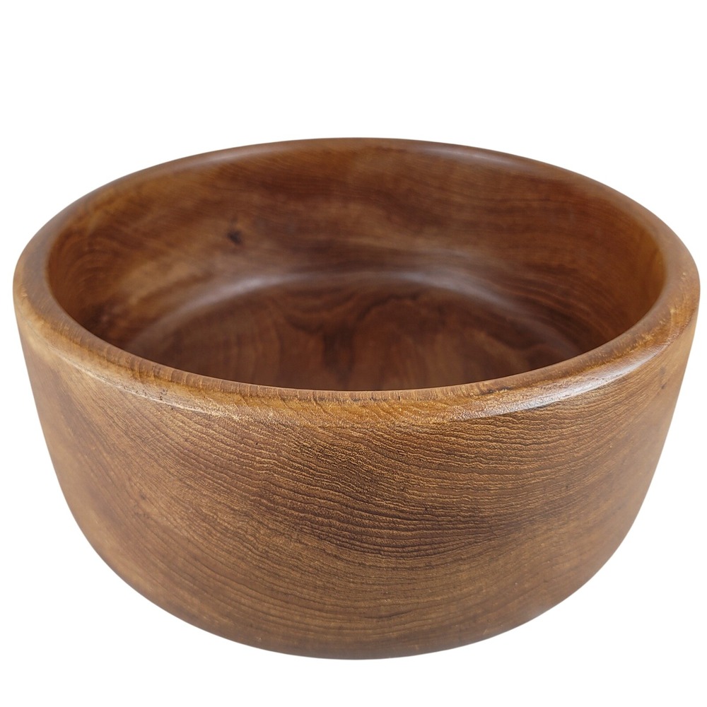 Himark Serving Salad Bowl 10 Inch Brown Teak Wood Mid Century Modern Round Vtg